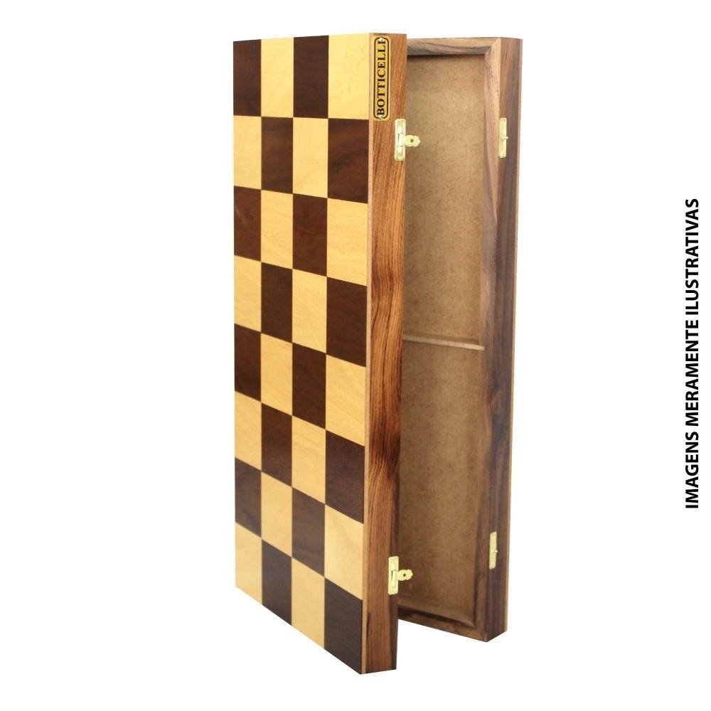 Tabuleiro Estojo para Xadrez Madeira Maciça 4x4 - Botticelli