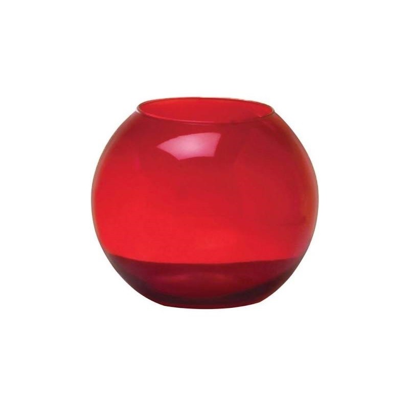 Vaso Esférico 19x19cm Vermelho- Luvidarte