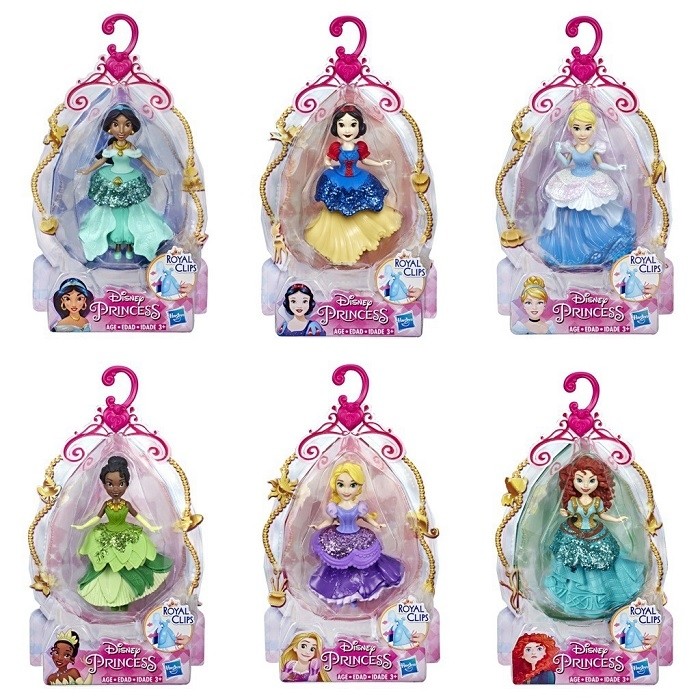 Kit com 6 Bonecas Miniaturas Princesas Disney - Hasbro 