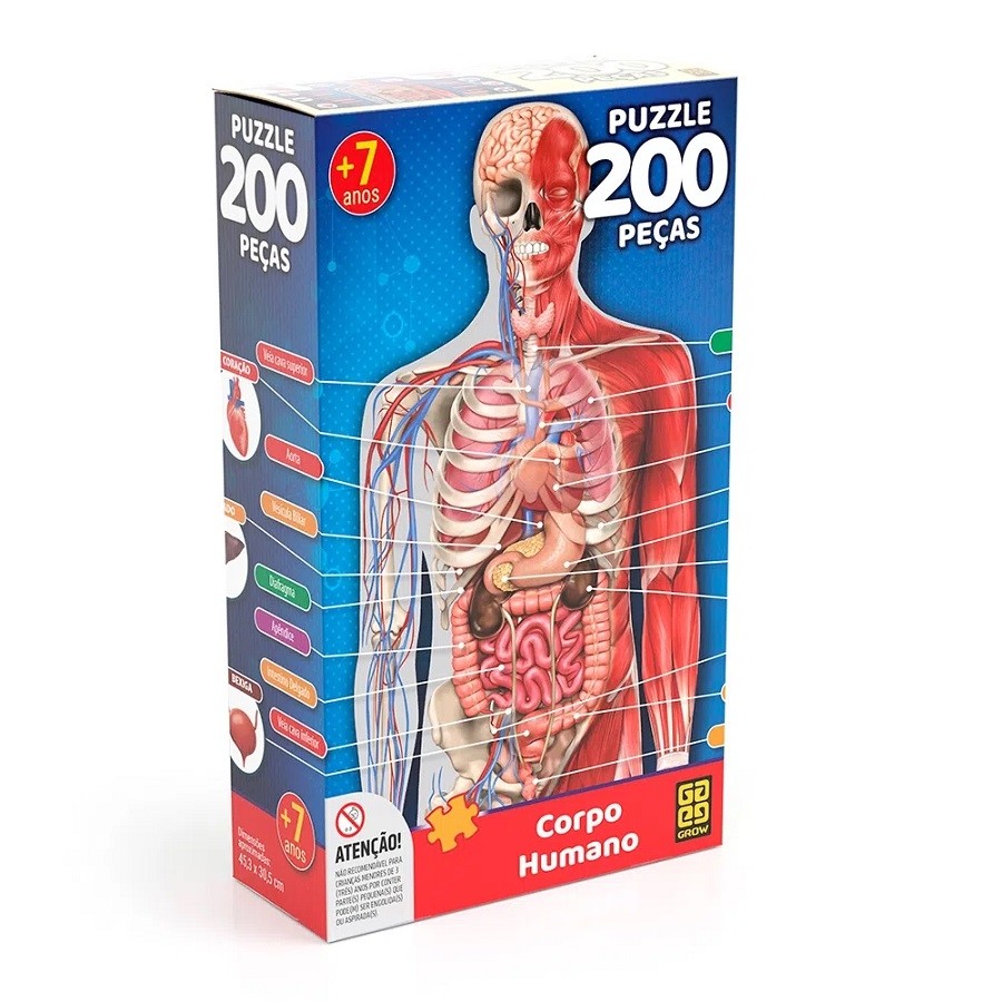 Quebra-Cabeça 200 peças Corpo Humano - Grow