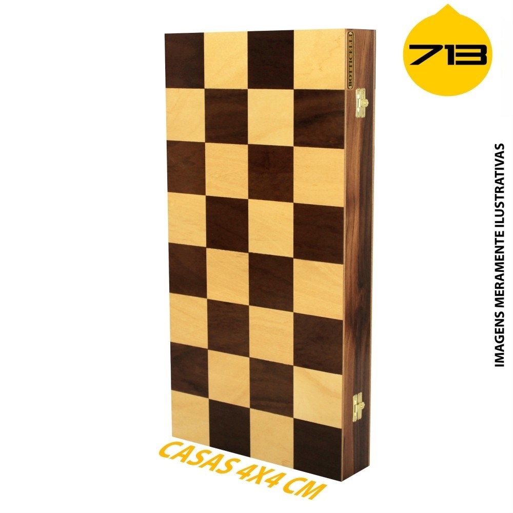  Tabuleiro Estojo Marchetado Para Xadrez 32x16x4cm - Botticelli 