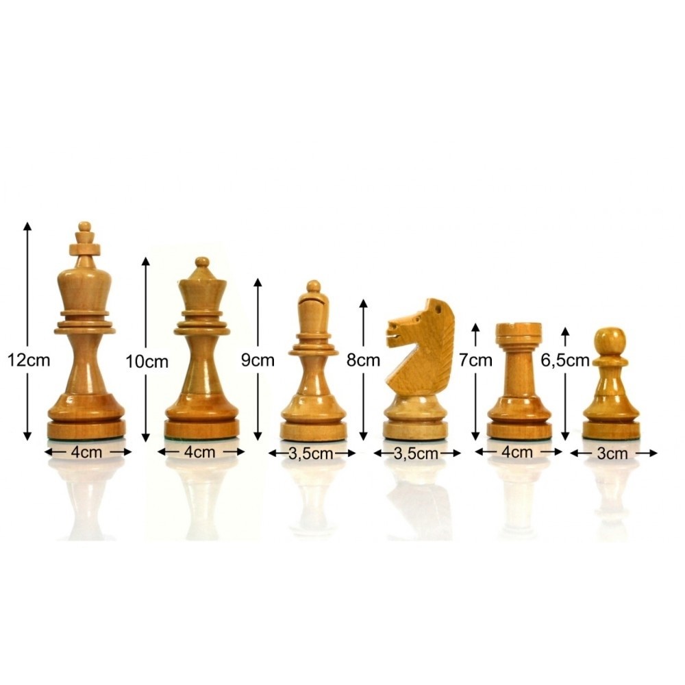 Peças de jogo de xadrez de madeira maciça rei 8 cm - Botticelli
