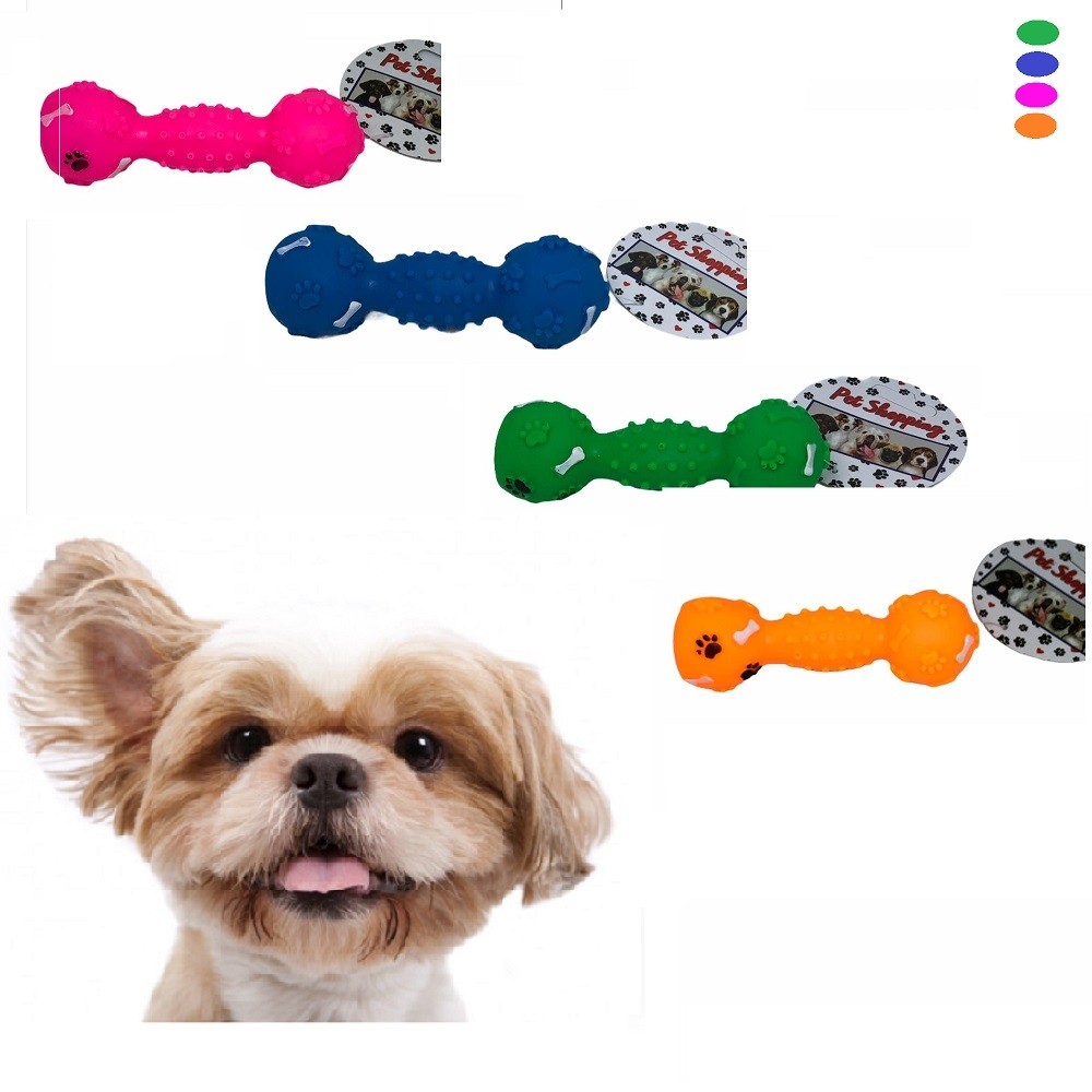 Brinquedo Mordedor Halteres Patinhas para Cães 16 cm - Pet Shopping