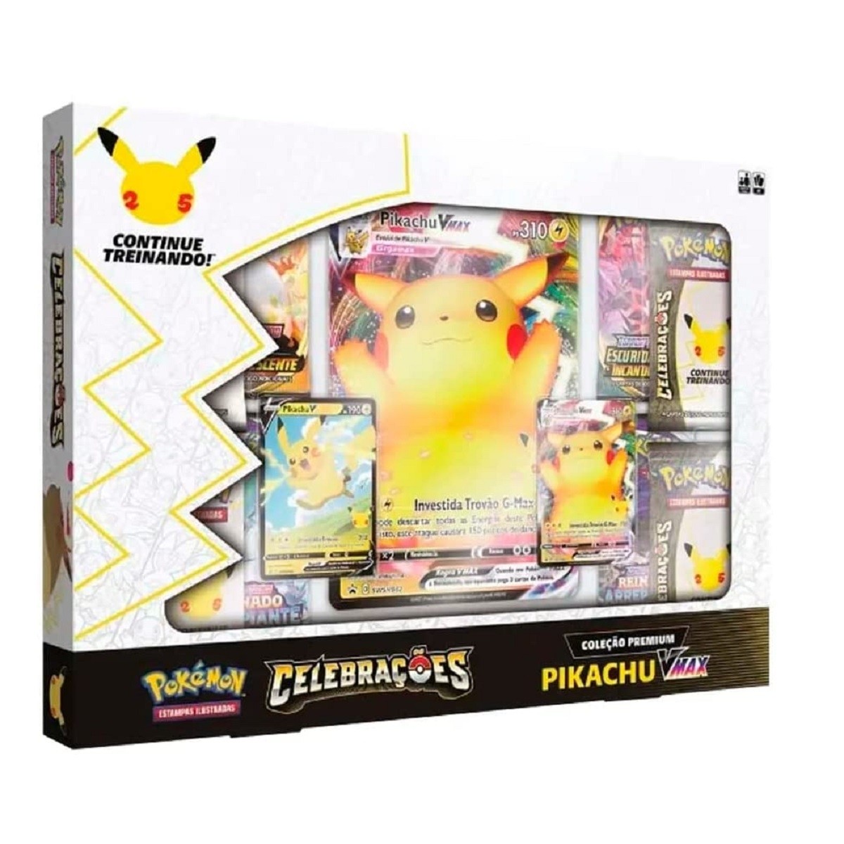 Box Pokémon Coleção Premium Celebrações Pikachu VMAX - Copag
