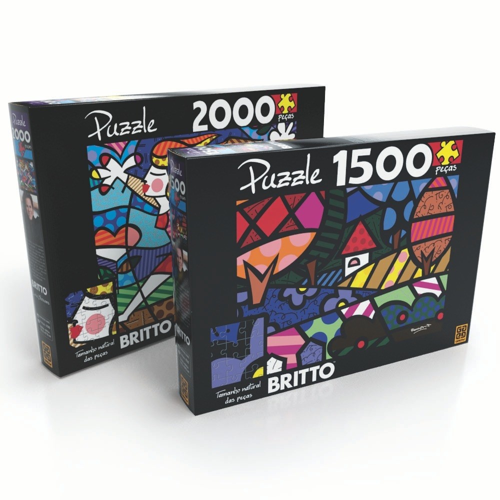 Combo Quebra-Cabeça 1500 e 2000 peças Romero Britto - Grow