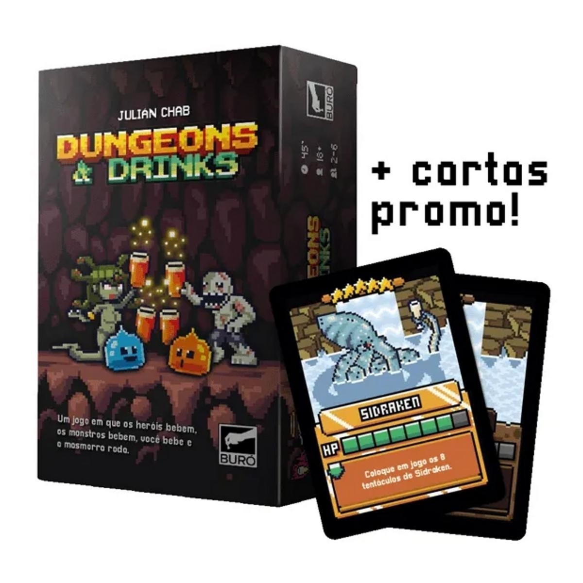 Dungeon & Drinks + Cartas Promo - Jogo de Carta - Buró