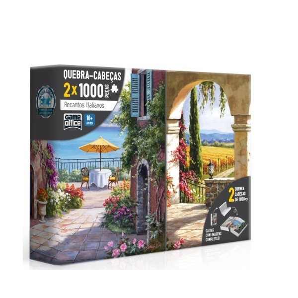 Puzzle 2x1000 peças  - Recantos italianos – Toscana e Vinha Italiana - Toyster