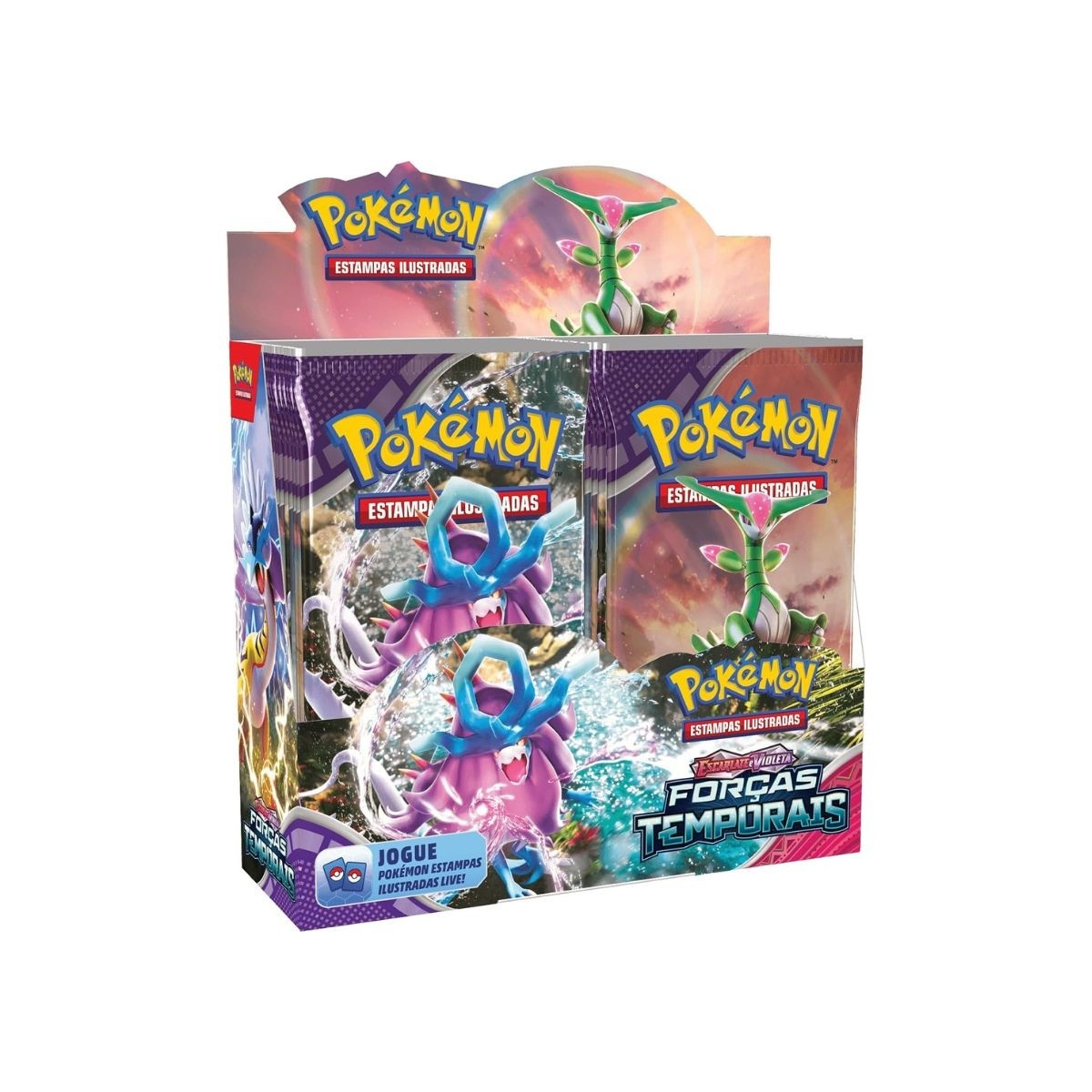Pokémon Box Display Escarlate E Violeta 5 Forças Temporais - Copag