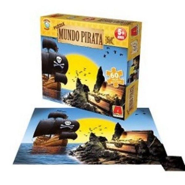 Puzzle 60 peças - Mundo Pirata - Algazarra