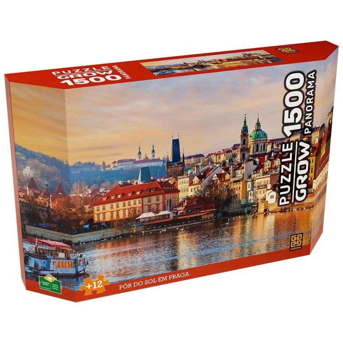 Puzzle 1500 peças Panorama Pôr do sol em Praga - Grow
