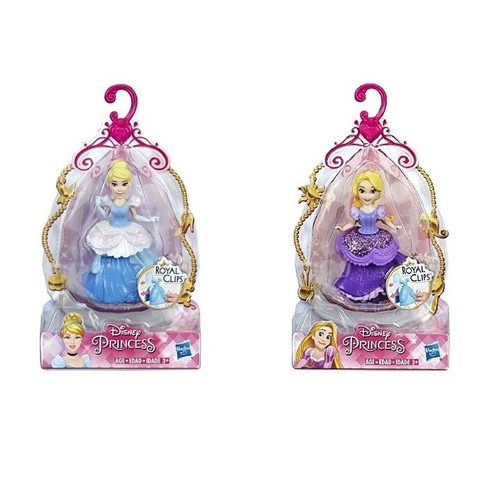  Kit com 2 Bonecas Miniaturas Princesas Disney - Hasbro 