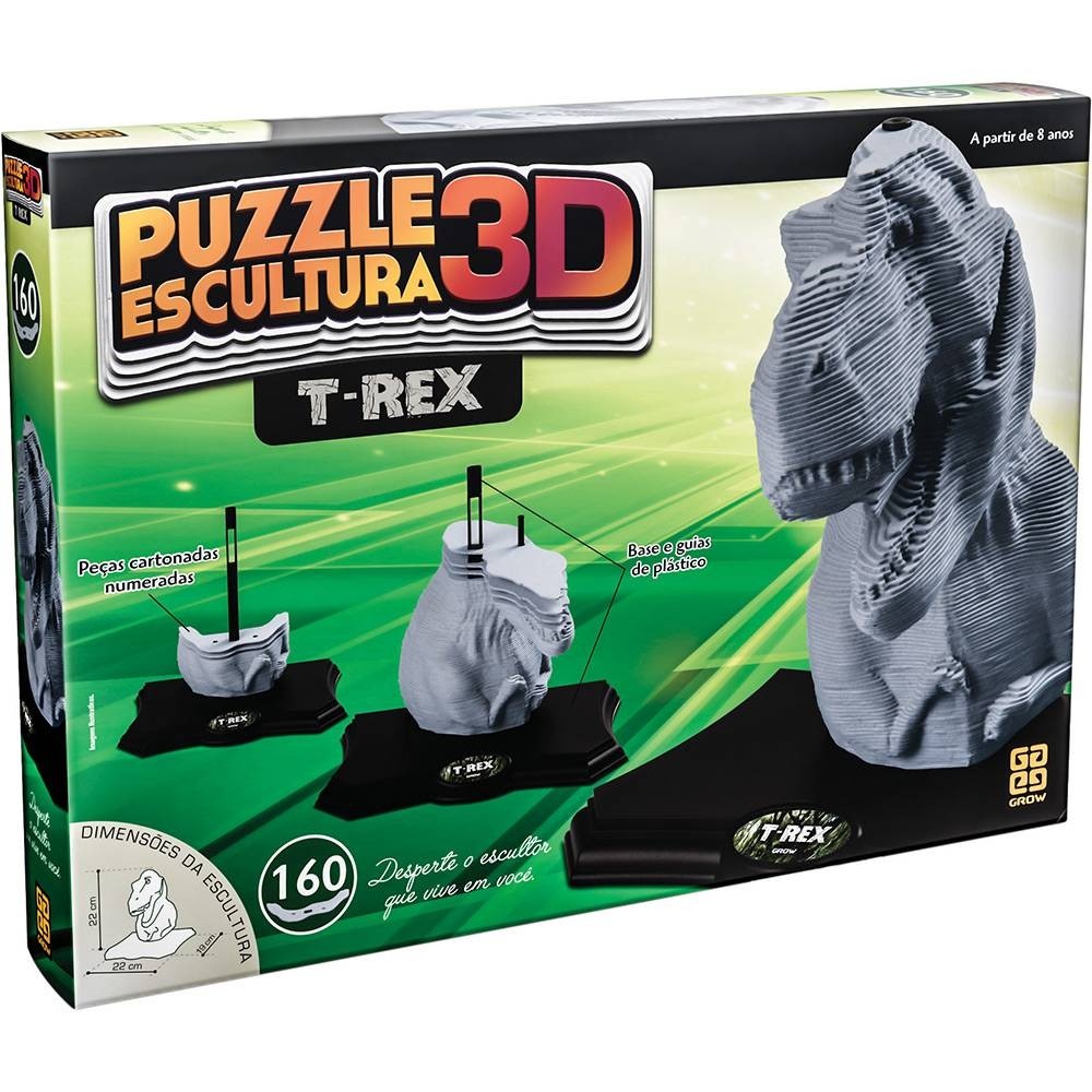 Puzzle Escultura 3D T-Rex - Grow