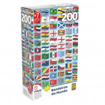 Quebra-Cabeça 200 peças Bandeira do Mundo - Grow