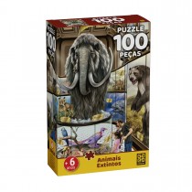 Puzzle 100 peças Animais Extintos - Grow