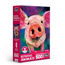 Quebra-Cabeça 500 peças nano Retratos Animais Porco - Toyster