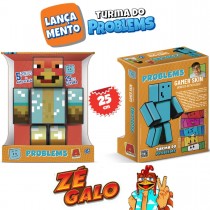 Boneco Zé Galo Turma do Problems - Pequeno - 25cm - Minecraft - Algazarra 
