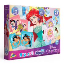 Super Kit Júnior 3 em 1 Disney Princesas - Quebra-Cabeça, Dominó e Jogo da Memória - Toyster