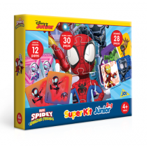 Super Kit Júnior 3 em 1 Spidey - Quebra-Cabeça, Dominó e Jogo da Memória - Toyster