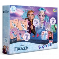 Super Kit 3 em 1- Frozen Disney - Quebra-Cabeça, Dominó e Jogo da Memória - Toyster