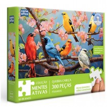 Quebra-Cabeça 300 peças - Pássaros na Cerejeira - Coleção Mentes Ativas - Toyster