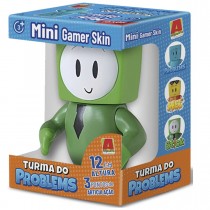 Boneco Stick Mini Gamer Skin 12 cm- Turma do Problems - Minecraft - Algazarra 