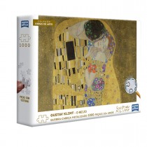 Quebra-cabeça Metalizado 1000 peças - Gustav Klimt – O Beijo – Toyster