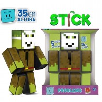 Boneco Stick Turma do Problems - Grande - 35cm- Minecraft - Algazarra 