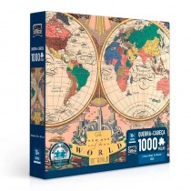 Quebra-Cabeças de 1000 peças - O Novo Mapa do Mundo 1928 - Toyster