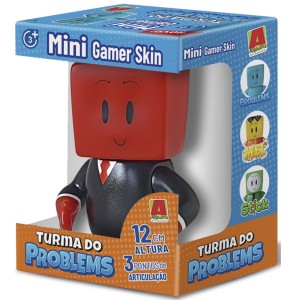 Boneco Kadu Mini Gamer Skin 12 cm- Turma do Problems - Minecraft - Algazarra 